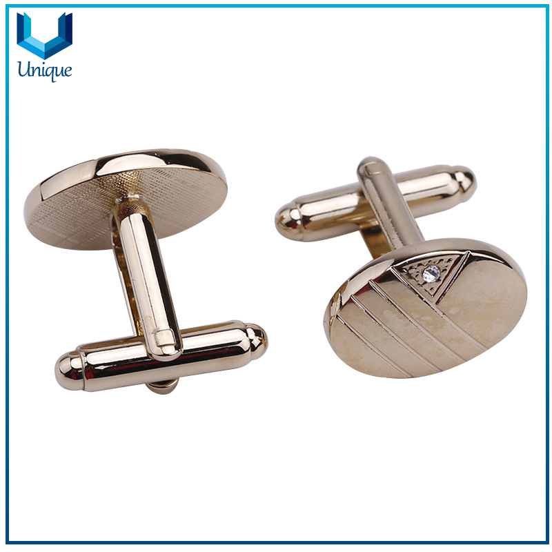 Die Struck Brass Tie Bar with Crystal Decoration, Fashion Tie Bar with